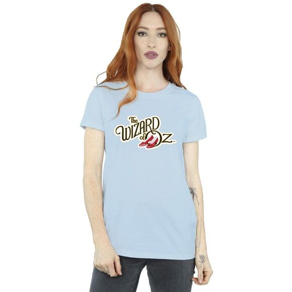 The Wizard Of Oz Womens/Ladies Shoes Logo Cotton Boyfriend T-Shirt / Baby Blue - Picture 2 of 3